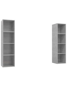 Mobile TV a Parete 2 pz Grigio Cemento in Truciolato 2