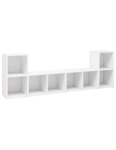 Mobili TV 4 pz Bianchi 72x35x36,5 cm in Truciolato