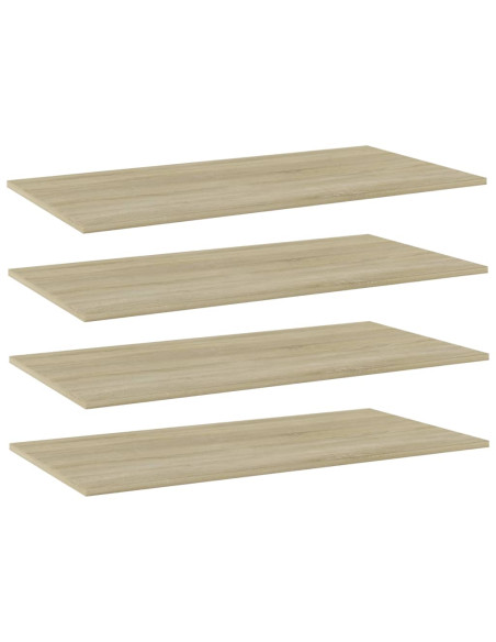 Ripiani per Libreria 4pz Rovere Sonoma 80x20x1,5cm Multistrato