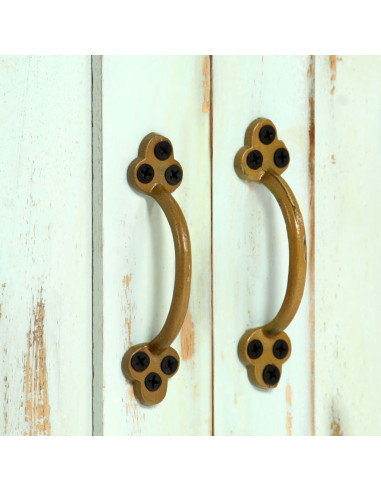 Credenza Azzurra 110x35x70 cm in Legno Massello di Mango