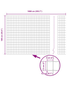 Recinzione con Posto Argento 1 x 10 m Acciaio 2