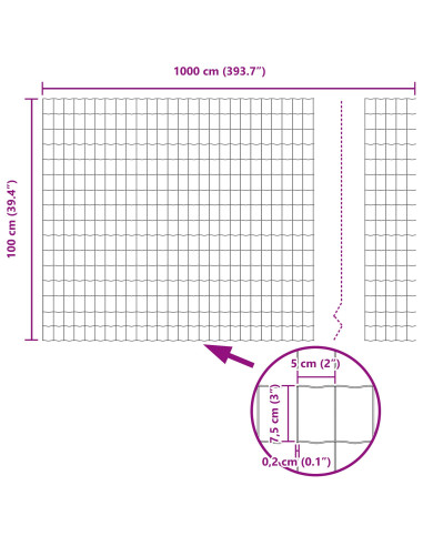 Recinzione con Posto Argento 1 x 10 m Acciaio