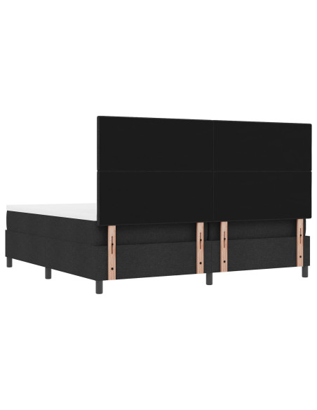 Struttura Letto  con Materasso Set di 2 Nero Tessuto 200 x 200 cm