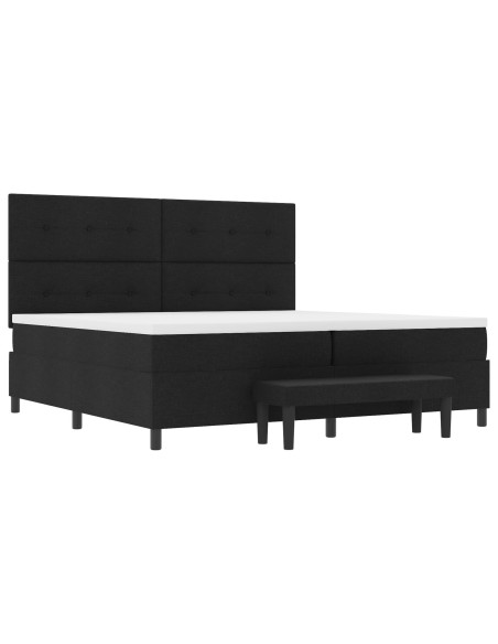 Struttura Letto  con Materasso Set di 2 Nero Tessuto 200 x 200 cm