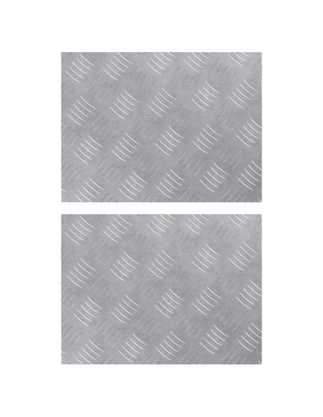 Pannelli in Alluminio a Pozzetto 2 pz Antiscivolo 40x30 cm
