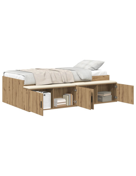 Struttura del letto con cassetto Rovere artigianale 80 x 200 cm