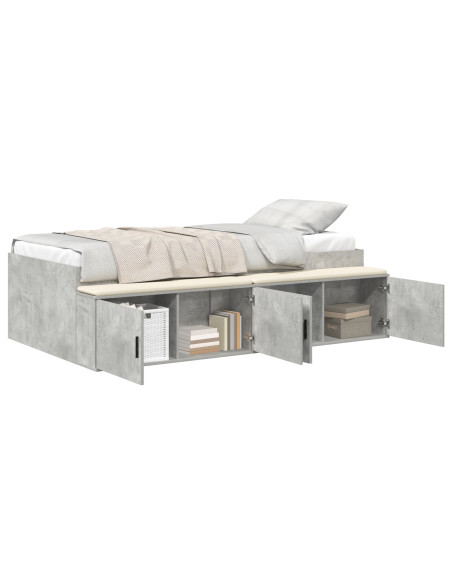 Struttura Letto  Grigio Cemento 90x190 cm