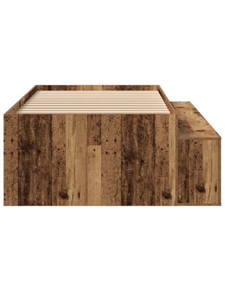 Struttura letto contenitore  Legno invecchiato 90x190 cm