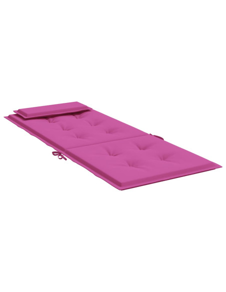 Cuscini per Sedia con Schienale Alto 2pz Rosa in Tessuto Oxford