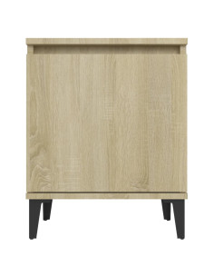 Comodino con Gambe in Metallo Rovere Sonoma 40x30x50 cm