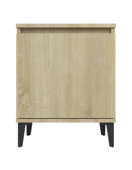 Comodino con Gambe in Metallo Rovere Sonoma 40x30x50 cm