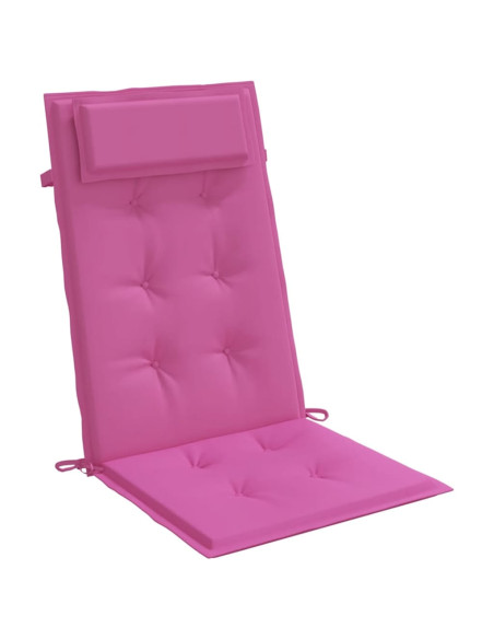Cuscini per Sedia con Schienale Alto 2pz Rosa in Tessuto Oxford