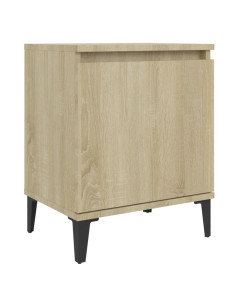 Comodino con Gambe in Metallo Rovere Sonoma 40x30x50 cm 2