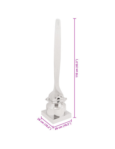 Scultura Argento 26 x 26 x 110 cm Alluminio