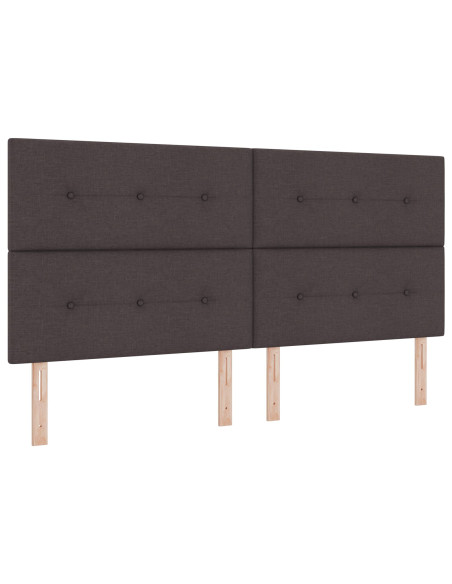 Letto con Box Spring  Marrone Scuro 200x200 cm Tessuto
