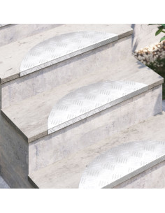 Gradini per Scale Mezzaluna 10 pcs Argento 60 x 18 cm Alluminio