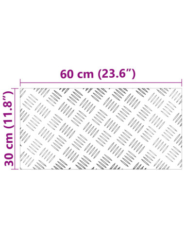 Gradini per Scale 2 pcs Argento 60 x 30 cm Alluminio