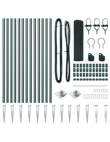 Palo della recinzione Verde 25 x 0,4 m (rete da 12 x 12 mm)