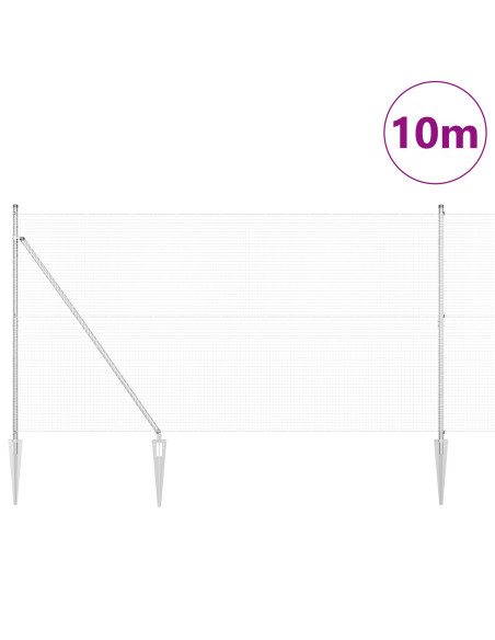 Set di Pali di Recinzione  2 Pali Acciaio Zincato 10 x 1.5 m
