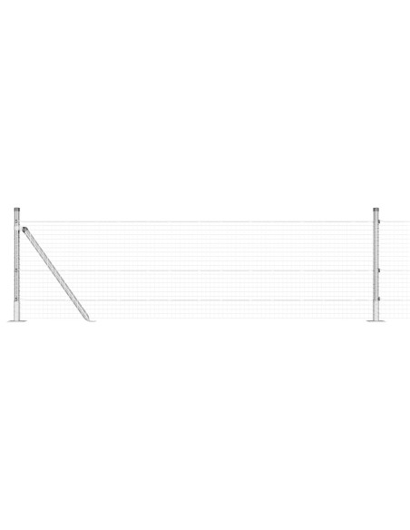 Recinzione in rete saldata  con 7 pali flangiati 0.4x10 m in acciaio zincato