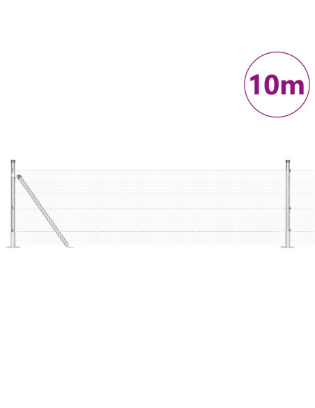 Recinzione in Filo Saldato  con 7 Posti Flangiati 0.6x10 m Acciaio Zincato