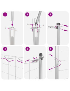Palo della recinzione Argento 10 x 0,8 m (maglia 19 x 19 mm)
