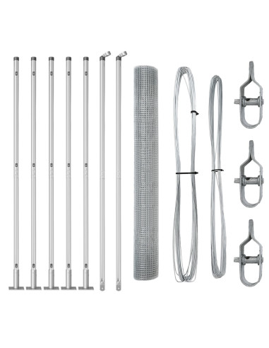 Palo della recinzione Argento 10 x 0,8 m (rete 16 x 16 mm)