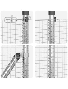 Palo della recinzione Argento 10 x 1 m (rete 12 x 12 mm)