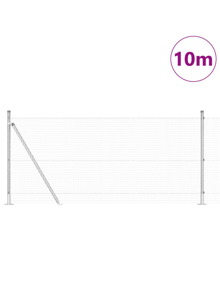 Palo della recinzione Argento 10 x 1 m (rete 25 x 25 mm)