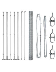 Palo della recinzione Argento 10 x 1,4 m (rete 16 x 16 mm)