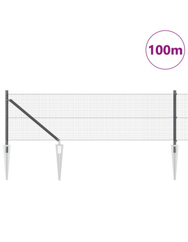 Palo della recinzione Grigio 100 x 0,5 m (reticolo 16 x 16 mm)