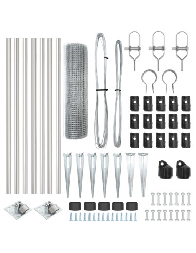 Palo della recinzione Argento 10 x 0,4 m (rete 19 x 19 mm)
