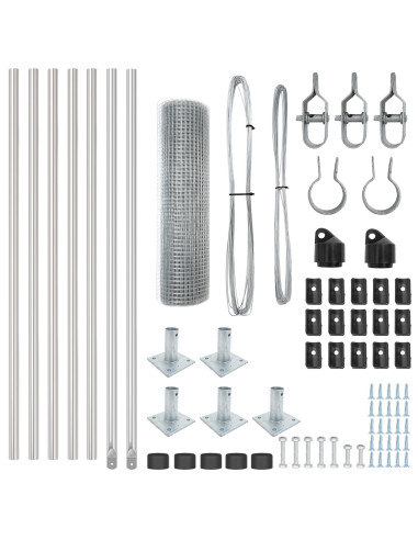 Palo della recinzione Argento 10 x 0,4 m (rete da 25 x 25 mm)