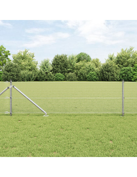 Set di Pali per Recinzione  Set di 2 Acciaio Zincato 10 x 0,5 m