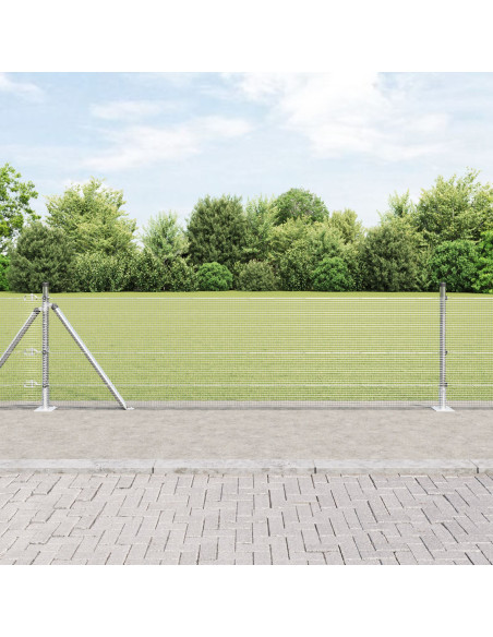 Set di Pali per Recinzione  10 x 0.5 m Set di 2 Acciaio Zincato