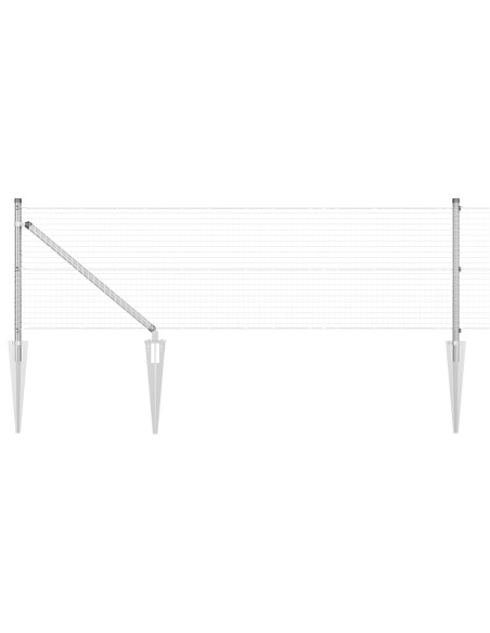 Palo della recinzione Argento 10 x 0,5 m (rete 25 x 25 mm)