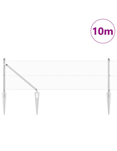 Palo della recinzione Argento 10 x 0,6 m (rete da 19 x 19 mm)