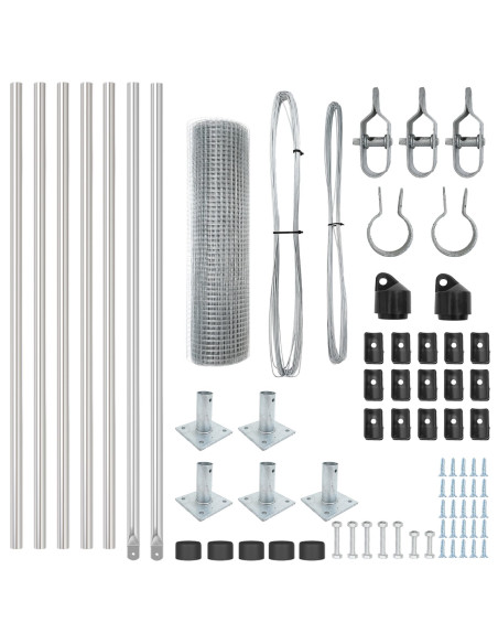 Set di Pali per Recinzione  Set di 2 Acciaio zincato 10 x 0.5 m