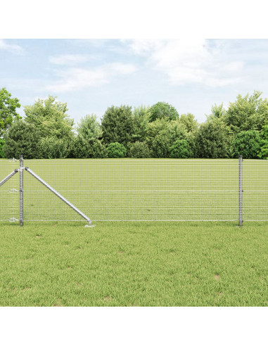 Palo della recinzione Argento 10 x 0,8 m (rete 16 x 16 mm)