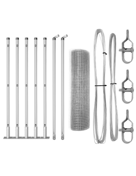 Set di Pali per Recinzione  Set di 2 Acciaio zincato 10 x 0.5 m