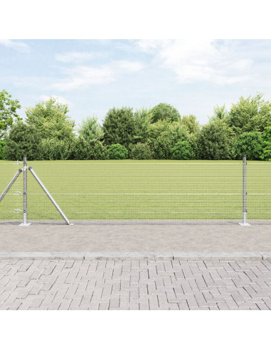 Palo della recinzione Argento 10 x 0,6 m (rete 16 x 16 mm)