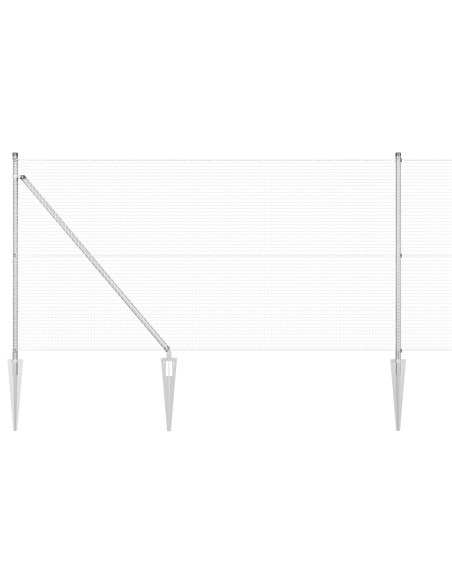 Palo della recinzione Argento 10 x 0,8 m (maglia 19 x 19 mm)