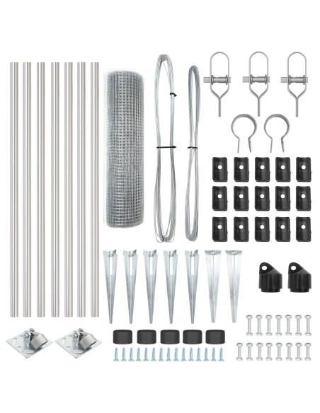 Palo della recinzione Argento 10 x 0,8 m (rete da 25 x 25 mm)