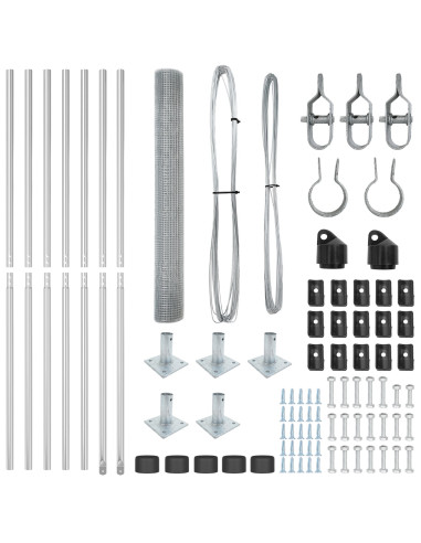 Palo della recinzione Argento 10 x 1 m (rete 12 x 12 mm)