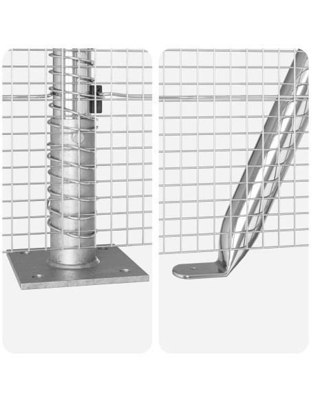 Set di Pali per Recinzione  Set di 2 Acciaio zincato 10 x 1 metri