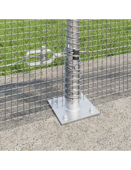 Set di Pali per Recinzione  Set di 2 Acciaio zincato 10 x 1 metri