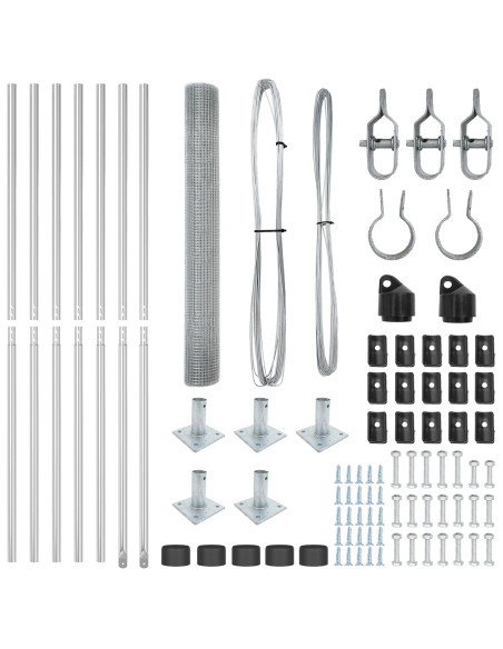 Set di Pali di Recinzione Set di 2 Acciaio Zincato 10m x 1m