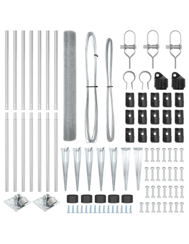 Palo della recinzione Argento 10 x 1,4 m (rete 16 x 16 mm)