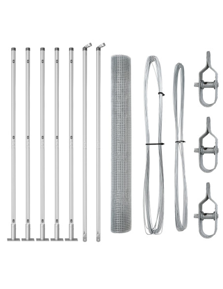 Set di Paletti per Recinzione  Set di 2 Acciaio zincato 10 x 1 m