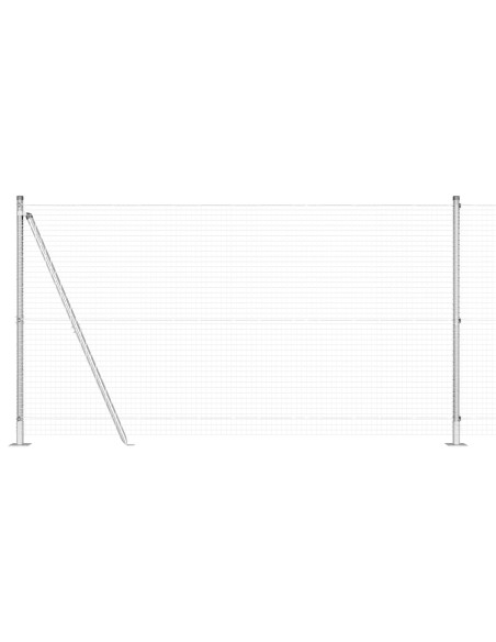 Recinzione in Filo Saldato  con 7 Pali Flangiati 1.2x10 m Acciaio Zincato